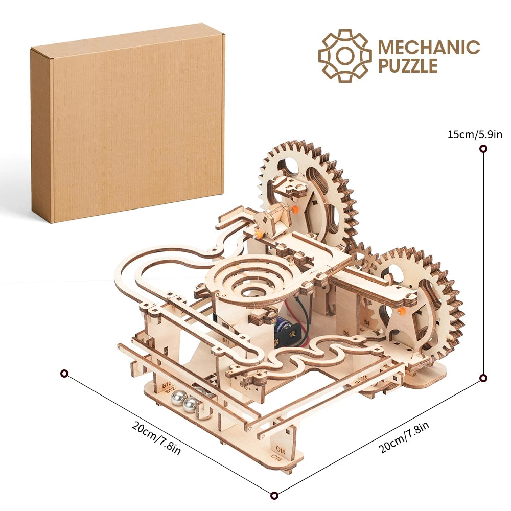 wooden 3d puzzle DIY Building blocks Kit Montessori Educational Toys Best marble run board games for adults giftly For Kids
