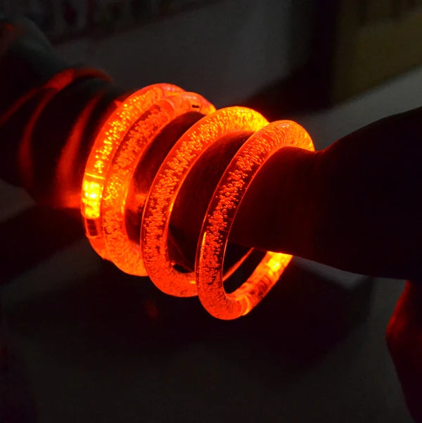 Bubble LED Bracelet 8"Premium Led Light  Flashing Bubble LED Bracelet 4Pc