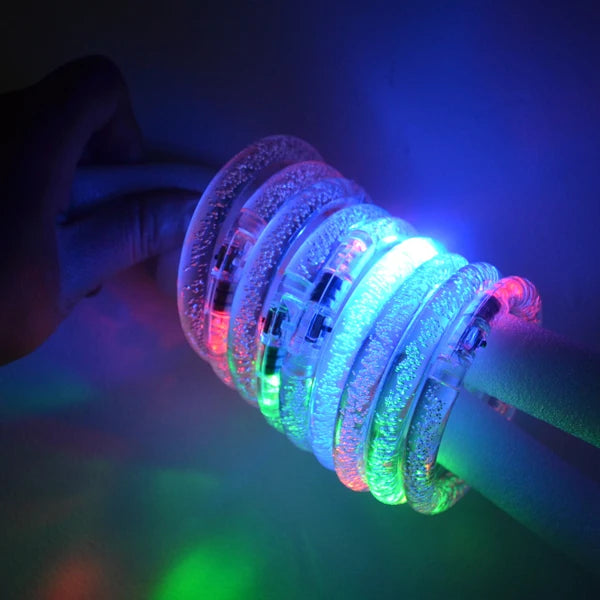 Bubble LED Bracelet 8"Premium Led Light  Flashing Bubble LED Bracelet 4Pc