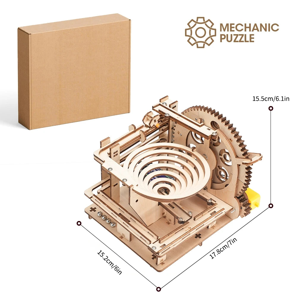 wooden 3d puzzle DIY Building blocks Kit Montessori Educational Toys Best marble run board games for adults giftly For Kids