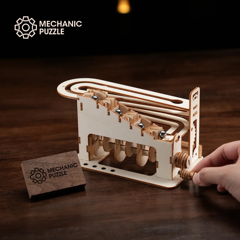 wooden 3d puzzle DIY Building blocks Kit Montessori Educational Toys Best marble run board games for adults giftly For Kids