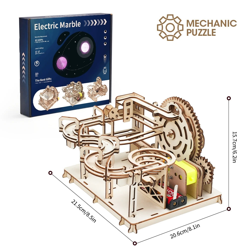 wooden 3d puzzle DIY Building blocks Kit Montessori Educational Toys Best marble run board games for adults giftly For Kids