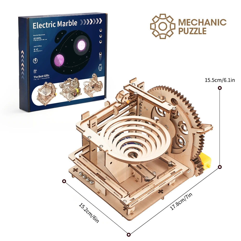 wooden 3d puzzle DIY Building blocks Kit Montessori Educational Toys Best marble run board games for adults giftly For Kids