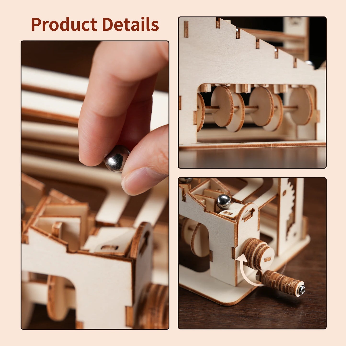 wooden 3d puzzle DIY Building blocks Kit Montessori Educational Toys Best marble run board games for adults giftly For Kids