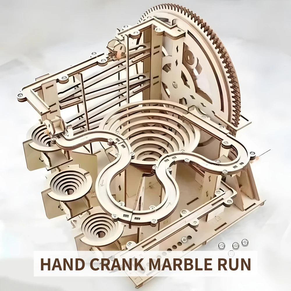 wooden 3d puzzle DIY Building blocks Kit Montessori Educational Toys Best marble run board games for adults giftly For Kids