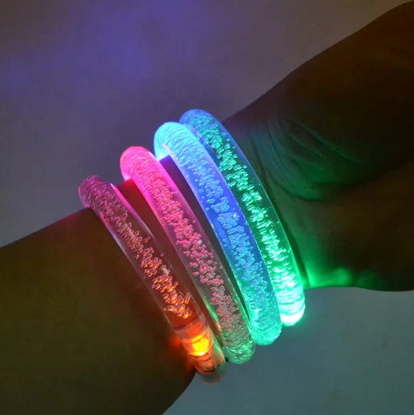 Bubble LED Bracelet 8"Premium Led Light  Flashing Bubble LED Bracelet 4Pc