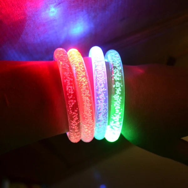 Bubble LED Bracelet 8"Premium Led Light  Flashing Bubble LED Bracelet 4Pc